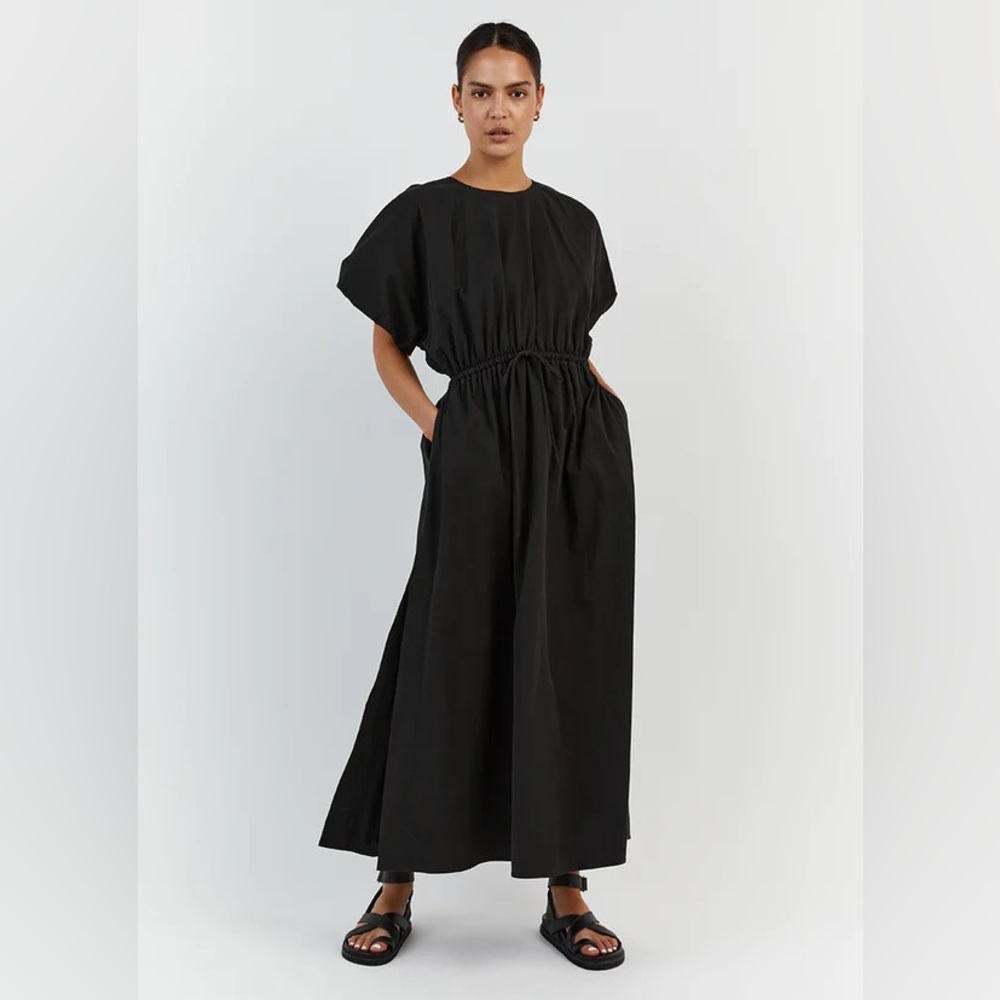 NWT DISSH ELLA BLACK COTTON MIDI DRESS (Size 4)